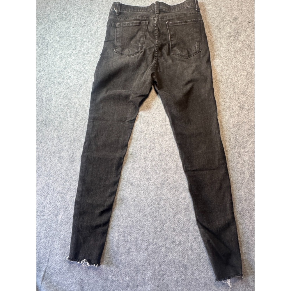 Sira Jean Womens L Gray Denim Mid Rise Frayed Hem Skinny Jeans - Picture 2 of 16